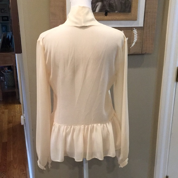 ASOS Cream Ruffle Hem Blouse - Picture 6 of 8